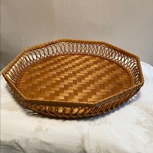 Woven Octagonal Basket Tray